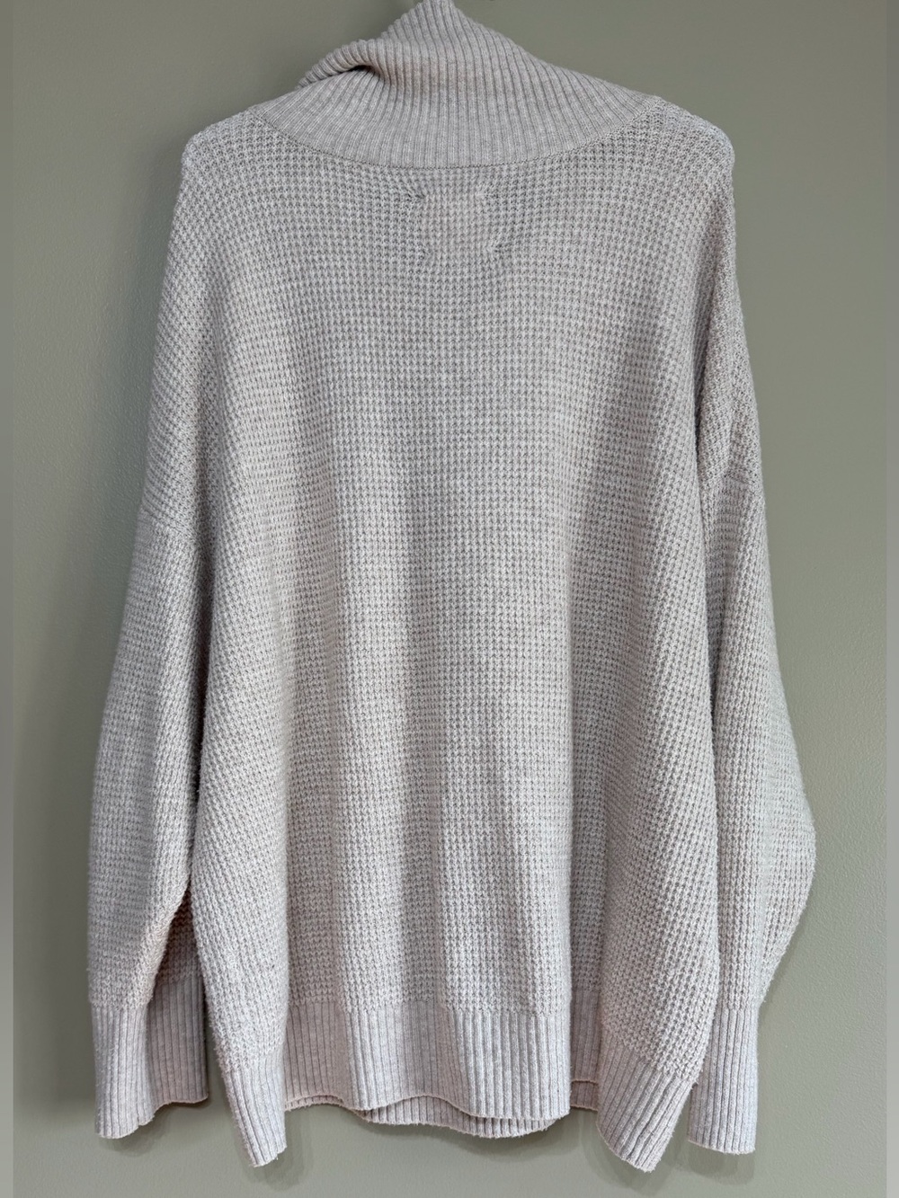 Aerie CozyUp Waffle Textured Quarter-Zip Sweater in Cream - Picture 9 of 11